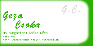 geza csoka business card